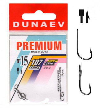 Крючок одинарный Dunaev Premium 107 (№15)