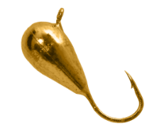 Мормышка вольфрамовая Lumicom Капля с ушком гальваника d3.2мм (Au, золото)