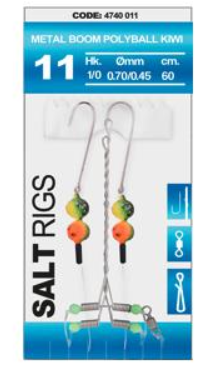 Система Spro Salt Rig Metal Boom Polyball Kiwi, 0.70/0.45 mm, №1/0