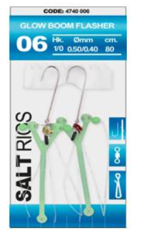 Система Spro Salt Rig Glow Boom Flasherl, 0.50/0.40 mm, №1/0