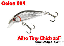 Воблер AIKO Tiny Chick 35F, 35mm, 2.3g, заглубление 0-0.6m (плавающий) Воблер AIKO Tiny Chick 35F, 35mm, 2.3g, заглубление 0-0.6m (плавающий)