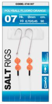 Система Spro Salt Rig Polyball Fluoro Orange, 0.70/0.45 mm, №1/0