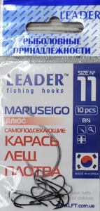 Крючок одинарный Leader Aji Red самоподсекающийся (№11)