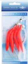 Подвеска морская Mikado Hair Tube Rig №3/0 Red/White¶