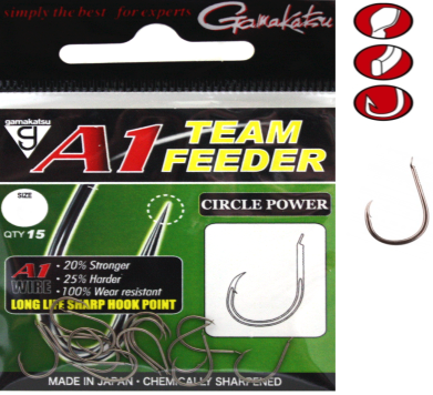 Крючок одинарный Gamakatsu A1 Team Feeder Circle Power №12 Крючок одинарный Gamakatsu A1 Team Feeder Circle Power №12