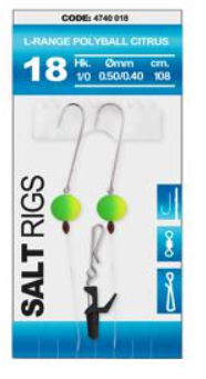 Система Spro Salt Rig LR Poly Ball Citrus, 0.50/0.40 mm, №1/0