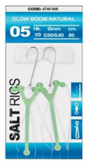 Система Spro Salt Rig Glow Boom Natural, 0.50/0.40 mm, №1/0