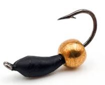 Мормышка Wolfram Уралка d3,0 мм 0,9г черная с латунным шариком Мормышка Wolfram Уралка d3,0 мм 0,9г черная с латунным шариком