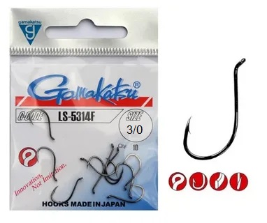 Крючки Gamakatsu Hook LS-5314F, Black, 3/0 (6шт) 