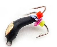 Мормышка Черт d 2,5 мм (0,5гр) банан с коронкой, 140¶ Мормышка Черт d 2,5 мм (0,5гр) банан с коронкой, 140¶