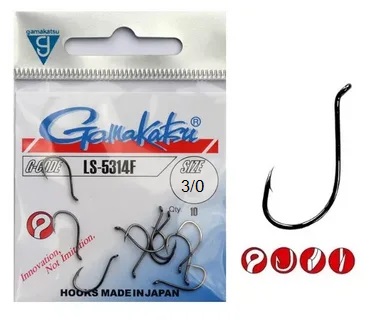 Крючки Gamakatsu Hook LS-5314F, Black, 3/0 (6шт) Крючки Gamakatsu Hook LS-5314F, Black, 3/0 (6шт)