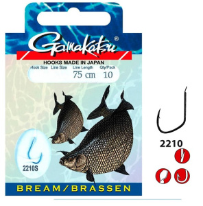 Крючок + поводок Gamakatsu BKD-2210S, №12, 0.14mm, (10шт) Крючок + поводок Gamakatsu BKD-2210S, №12, 0.14mm, (10шт)