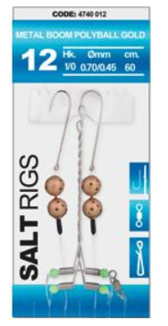 Система Spro Salt Rig Metal Boom Polyball Gold, 0.70/0.45 mm, №1/0