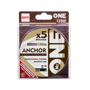 Плетеный шнур Iam тонущий №One Anchor X5 150м dark brown (0.24мм)