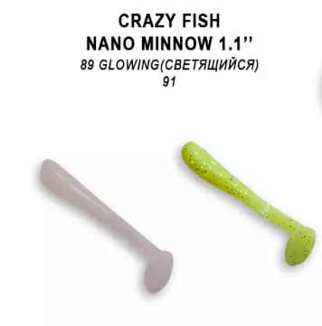 Приманка силиконовая Crazy Fish Nano Minnow 1,1