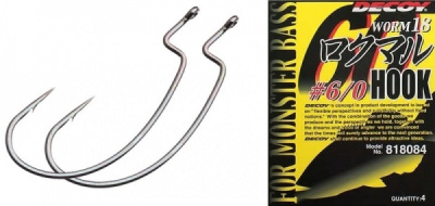 Крючок офсетный Decoy Worm18 №6-0 Крючок офсетный Decoy Worm18 №6-0