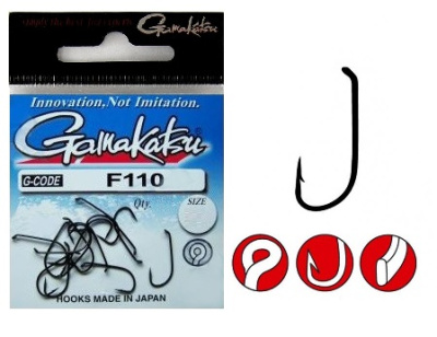 Крючки Gamakatsu F110 N/L, №8, (16шт) Крючки Gamakatsu F110 N/L, №8, (16шт)