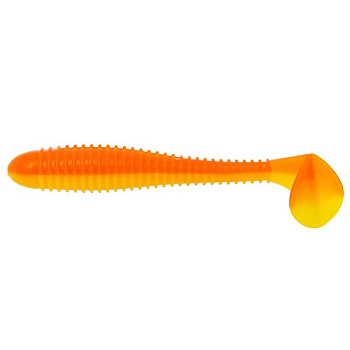 Приманка силиконовая Helios Catcher виброхвост 2,75" 7см (015, Orange/Yellow)