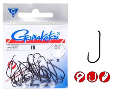 Крючки Gamakatsu F11, №18, (25шт) Крючки Gamakatsu F11, №18, (25шт)