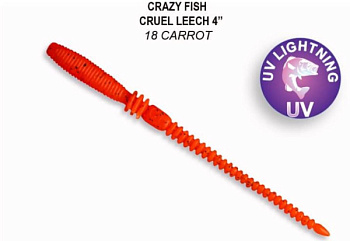 Приманка силиконовая Crazy Fish Cruel Leech 4'' 10 см (41-100-18-6, (7шт/уп))