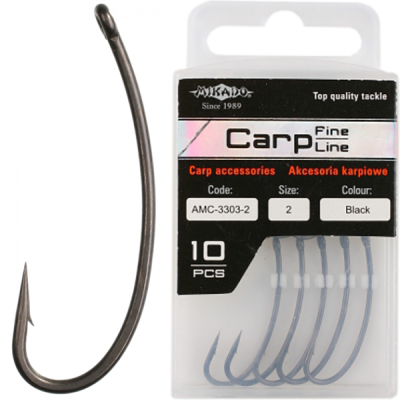 Крючок одинарный Mikado Carp Black Matt Teflon Coating