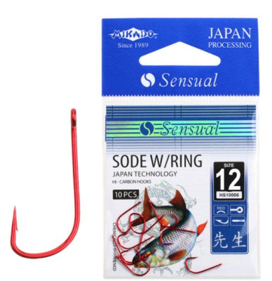 Крючки Mikado Sensual Sode W/Ring, №12 Red (10шт) Крючки Mikado Sensual Sode W/Ring, №12 Red (10шт)