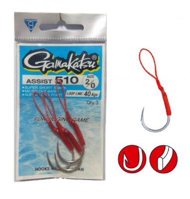 Крючки Gamakatsu Assist 510, №1/0, (4шт) Крючки Gamakatsu Assist 510, №1/0, (4шт)