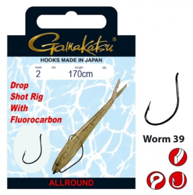 Крючок с поводком Gamakatsu Dropshot Worm39 170см №2