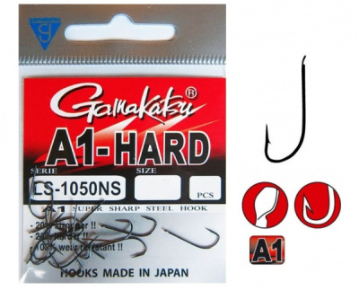 Крючки Gamakatsu A1 LS-1050NS, №12 Black, (15шт) Крючки Gamakatsu A1 LS-1050NS, №12 Black, (15шт)