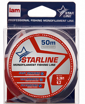 Леска Iam Starline монофильная 50м Transparent (0.261мм)