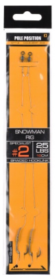 Крючок + поводок Spro Pole Position Strategy Snowman Rig, 19cm, 25 lb, №4 (2шт)