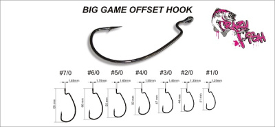Крючок офсетный Crazy Fish Big Game Offset Hook BGOH 1/0