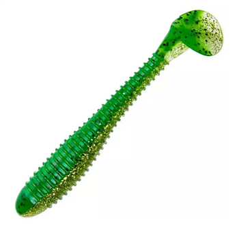 Приманка силиконовая Helios Catcher виброхвост 2,75" 7см (051, Green Peas)