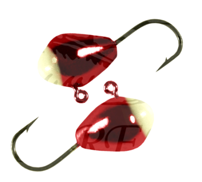 Мормышка Ладога особая Капля с ушком красная с фосфорной пяткой d5,0 мм 
