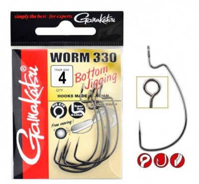 Крючок офсетный Gamakatsu Worm330 Bottom Jigging №4