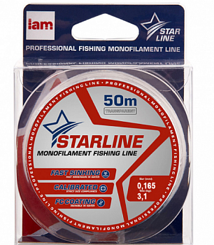 Леска Iam Starline монофильная 50м Transparent (0.165мм)