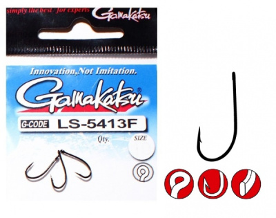 Крючки Gamakatsu LS-5413F N/L, №2, Black, (8шт) Крючки Gamakatsu LS-5413F N/L, №2, Black, (8шт)