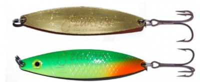Блесна Aise Zilvinas 19г латунь окрашенная - зеленая спина/оранжевый хвост Блесна Aise Zilvinas 19г латунь окрашенная - зеленая спина/оранжевый хвост