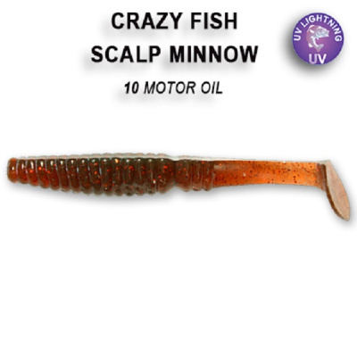 Приманка силиконовая Crazy Fish Scalp Minnow 4" 10см