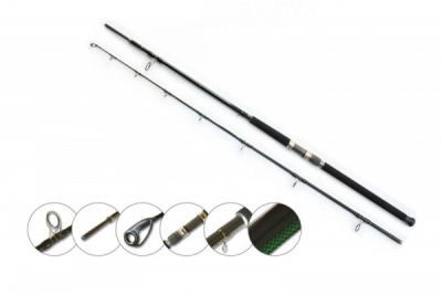Удилище телескопическое с кольцами Ursus, 2.40m, 50-100g (карбон) 