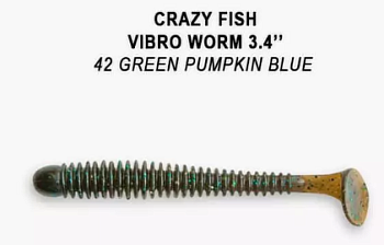 Приманка силиконовая Crazy Fish Vibro Worm 3.4" 8,5см (12-85-42-6)