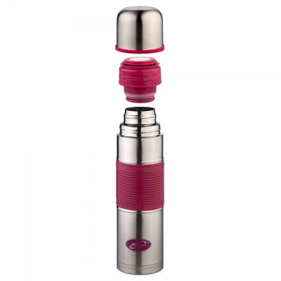 Термос Biostal, 1,0л (NB1000P-R), с узким горлом, с силиконовой вставкой (розовый)