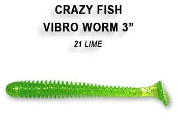 Приманка силиконовая Crazy Fish Vibro Worm 3" 7,5см (11-75-21-4)