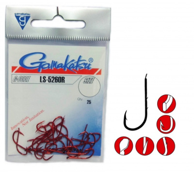 Крючок одинарный Gamakatsu LS-5260R Red №2