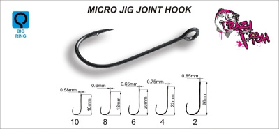 Крючок одинарный Crazy Fish Micro Jig Joint Hook MJJH8 (10шт)