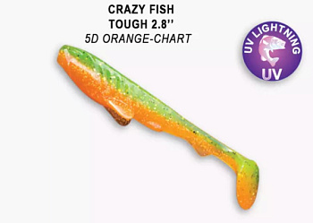 Приманка силиконовая Crazy Fish Tough 2.8" 7см  (59-70-5d-6)