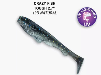 Приманка силиконовая Crazy Fish Tough 2.8" 7см  (59-70-10d-6)