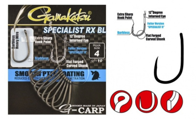 Крючки Gamakatsu G-Carp Specialist RX BL, №6, (10шт)