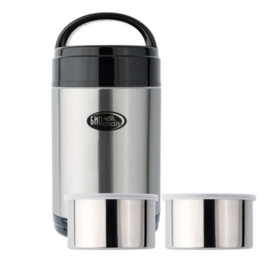 Термос Biostal 1,8л c широким горлом c двумя металлическими контейнерами (1)