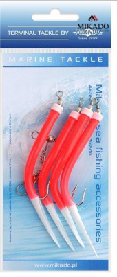 Подвеска морская Mikado Gummi Makk Rig Red 3 x №6/0 